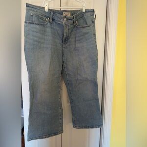 Madewell Mid Rise Kick Out Jeans 18W Light Wash Cropped Flare